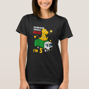 T-shirt Enfants Garbage Truck Anniversaire Dinosaur Dustca