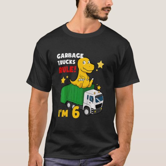 T-shirt Enfants Garbage Truck Anniversaire Dinosaur Dustca (Devant)