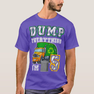 T-shirt Enfants Garbage Truck Dump Tout Je suis 5 Garbage