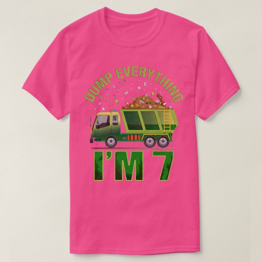 T-shirt Enfants Garbage Truck Dump Tout Je suis 7 Garbage  (Design devant)