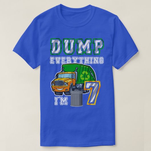 T-shirt Enfants Garbage Truck Dump Tout Je suis 7 Garbage  (Design devant)