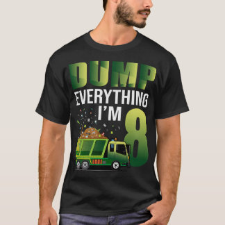 T-shirt Enfants Garbage Truck Dump Tout Je suis 8 Garbage