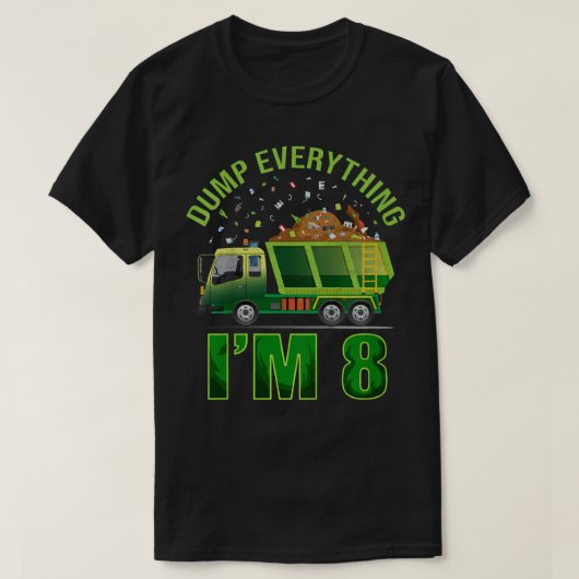 T-shirt Enfants Garbage Truck Dump Tout Je suis 8 Garbage  (Design devant)