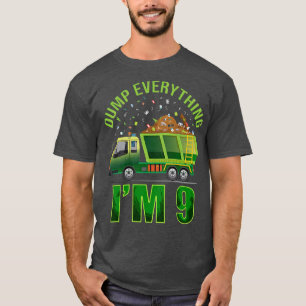 T-shirt Enfants Garbage Truck Dump Tout Je suis 9 Garbage