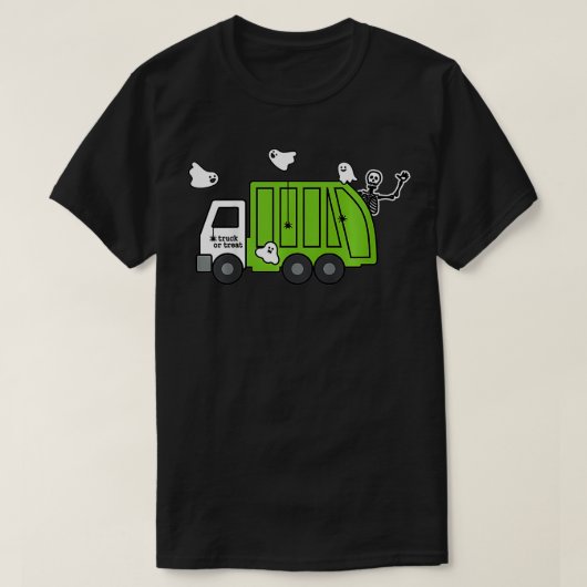 T-shirt Enfants Garbage Truck ou traiter Toddler Boy Hallo (Design devant)