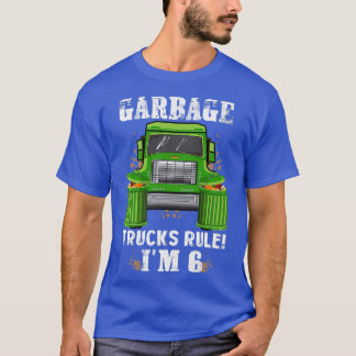 T-shirt Enfants Garbage Trucks Règle J'ai 6 ans Garbage T