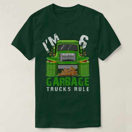 T-shirt Enfants Garbage Trucks Règle J'ai 6 ans Garbage T (Design devant)