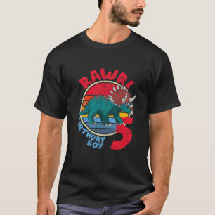 T-shirt Enfants Garçon 5E Anniversaire I Rawday! Tricérato
