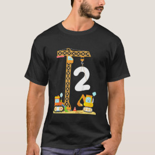 T-shirt Enfants Garçons 2 ans Grue Anniversaire Digger Con