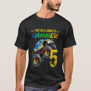 T-shirt Enfants garçons 5e anniversaire Monster Camion Ann