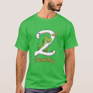 T-shirt Enfants garçons de 2 ans 2e anniversaire dinosaure