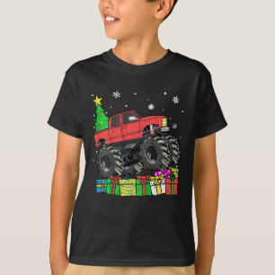 T-shirt Enfants Garçons Noël Monster Camion Enfants Merry