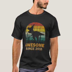 T-shirt Enfants géniaux depuis 2015 8 ans Dinosaur 8e Bi