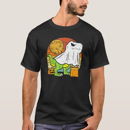 T-shirt Enfants Ghost Dinosaur Dino Trex Moon Candy Toddle (Devant)