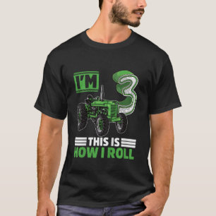 T-shirt Enfants Green Farm Tracteur 3e fête d'anniversaire