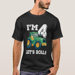 T-shirt Enfants Green Farm Tracteur 4e fête d'anniversaire