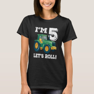 T-shirt Enfants Green Farm Tracteur 5e anniversaire fête 5