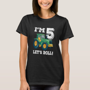 T-shirt Enfants Green Farm Tracteur 5e anniversaire fête 5