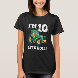 T-shirt Enfants Green Farm Tractor 10e fête d'anniversaire