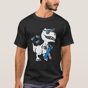T-shirt Enfants Gris Et Bleu Ruban T Rex Enfants Diabète A