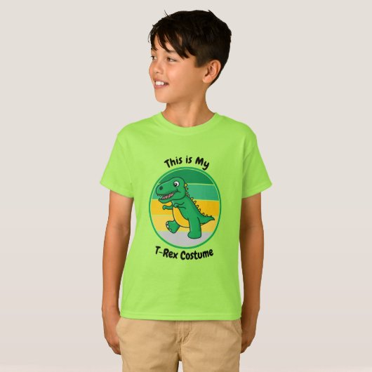 T-shirt Enfants Halloween Dinosaure C'est mon costume T-Re (Devant entier)