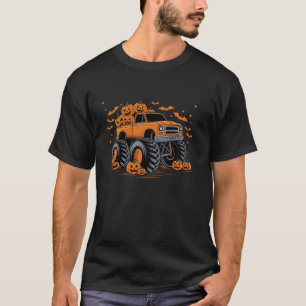 T-shirt Enfants Halloween Monster Truck Citrouille Smasher