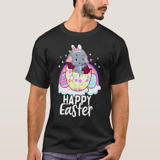 T-shirt Enfants Happy Easter Elephant Bunny Dino Garçons F (Devant)