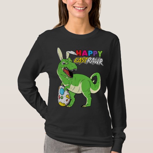 T-shirt Enfants Happy Eastrawr Trex Easter Bunny Egg Funny (Devant)