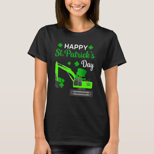 T-shirt Enfants Happy Jour de la Saint Patrick Excavator S (Devant)