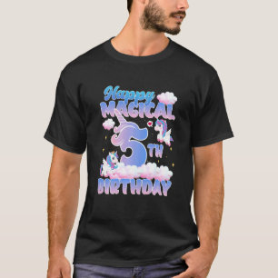T-shirt Enfants Happy Magical 5e Anniversaire Vol Unicorns