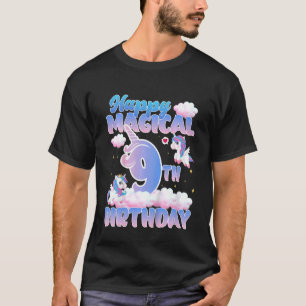 T-shirt Enfants Happy Magical 9th Birthday Flying Unicorns