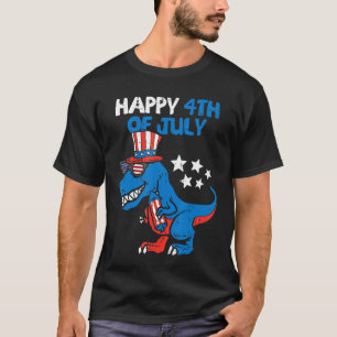 T-shirt Enfants heureux 4 juillet Rex Dino Dinosaure Bébé