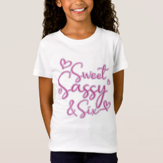 T-Shirt Enfants heureux 6e anniversaire Sweet Sassy et six