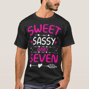 T-shirt Enfants heureux 7e anniversaire Sweet Sassy et Sep