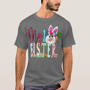 T-shirt Enfants Heureux Mon 1er Rose D'Amour Pâques Avec D
