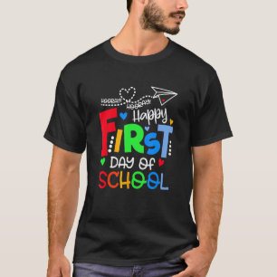 T-shirt Enfants heureux premier jour d'école élèves ensei