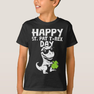 T-shirt Enfants Heureux St Pat T-rex Jour Dino Saurus Sain