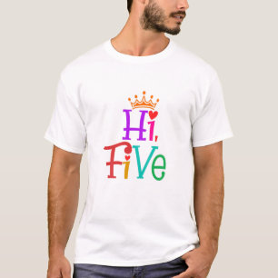 T-shirt Enfants Hi Cinq 5E Anniversaire Fille Top Cinquièm