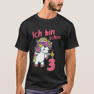 T-shirt Enfants Ich Bin 3 Jahre Geburtstags Einhorn Troisi