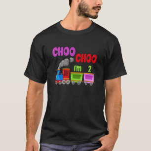 T-shirt Enfants I'm 2 Train Choo Choo 2e fête d'anniversai