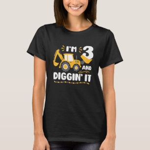 T-shirt Enfants I'm 3 Et creuser I Boys 3ème anniversaire