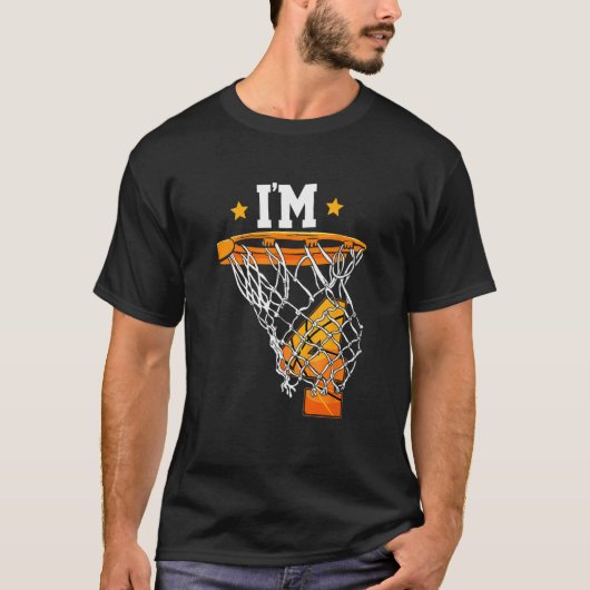 T-shirt Enfants I'm 4 Basketball thème Anniversaire fête C (Devant)