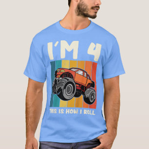 T-shirt Enfants I'm 4 Voici comment je roule Monster Truck