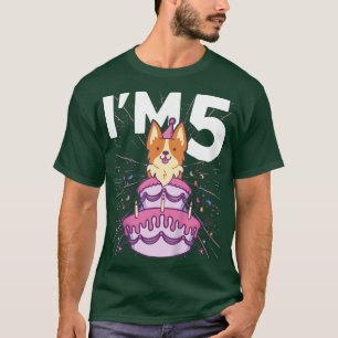 T-shirt Enfants Im 5 anniversaire Fête de chien Enfants 5e