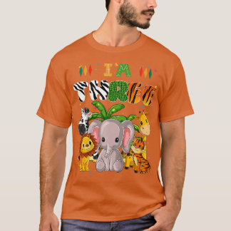 T-shirt Enfants Im Trois Zoo Thème 3E Anniversaire Safari 