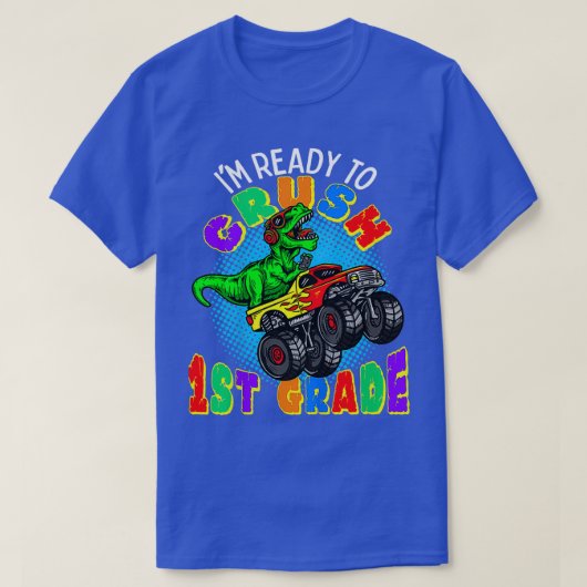 T-shirt Enfants Ix27m Prêt à écraser 1ère année Dinosaure (Design devant)
