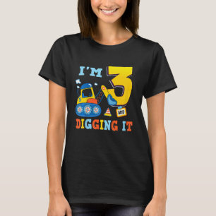T-shirt Enfants J'ai 3 ans et creuser la construction 3ème