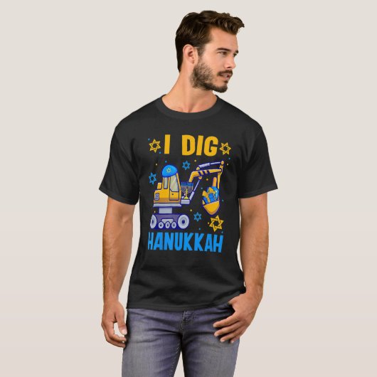 T-shirt Enfants J'Ai Creusé Hanoukka Excavator Constructio (Devant entier)