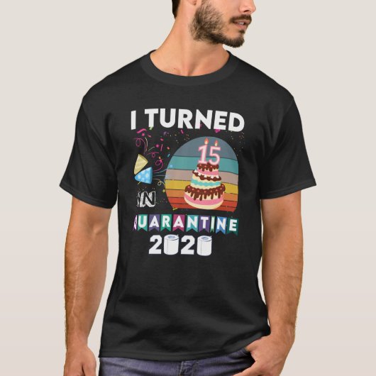 T-shirt Enfants J'Ai Eu 15 Anniversaire En Quarantaine Fil (Devant)