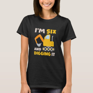 T-shirt Enfants J'ai six ans et creuser la construction Ex